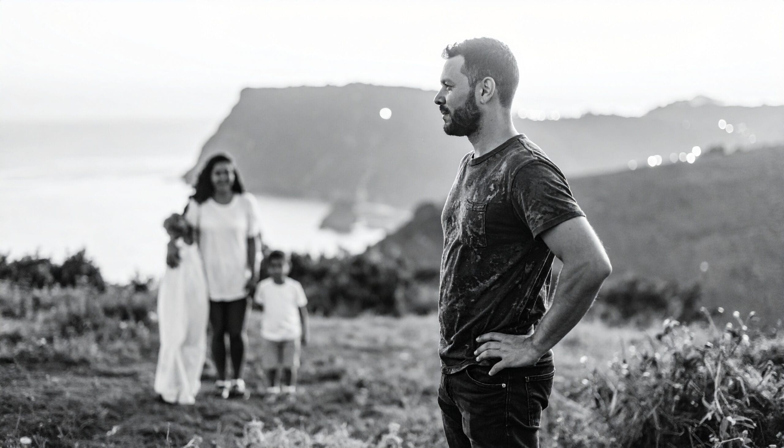 A modern, righteous, and dangerous wise Christian man wearing jeans and a t-shirt