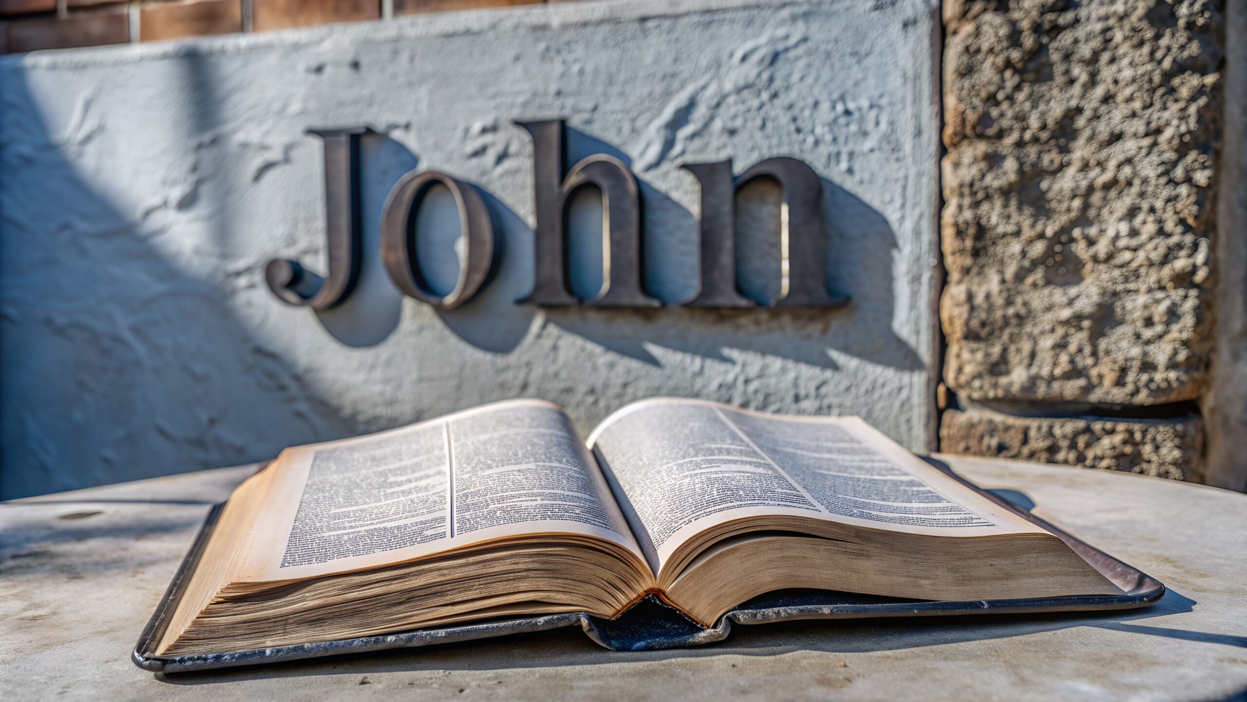 open bible, john, illustration